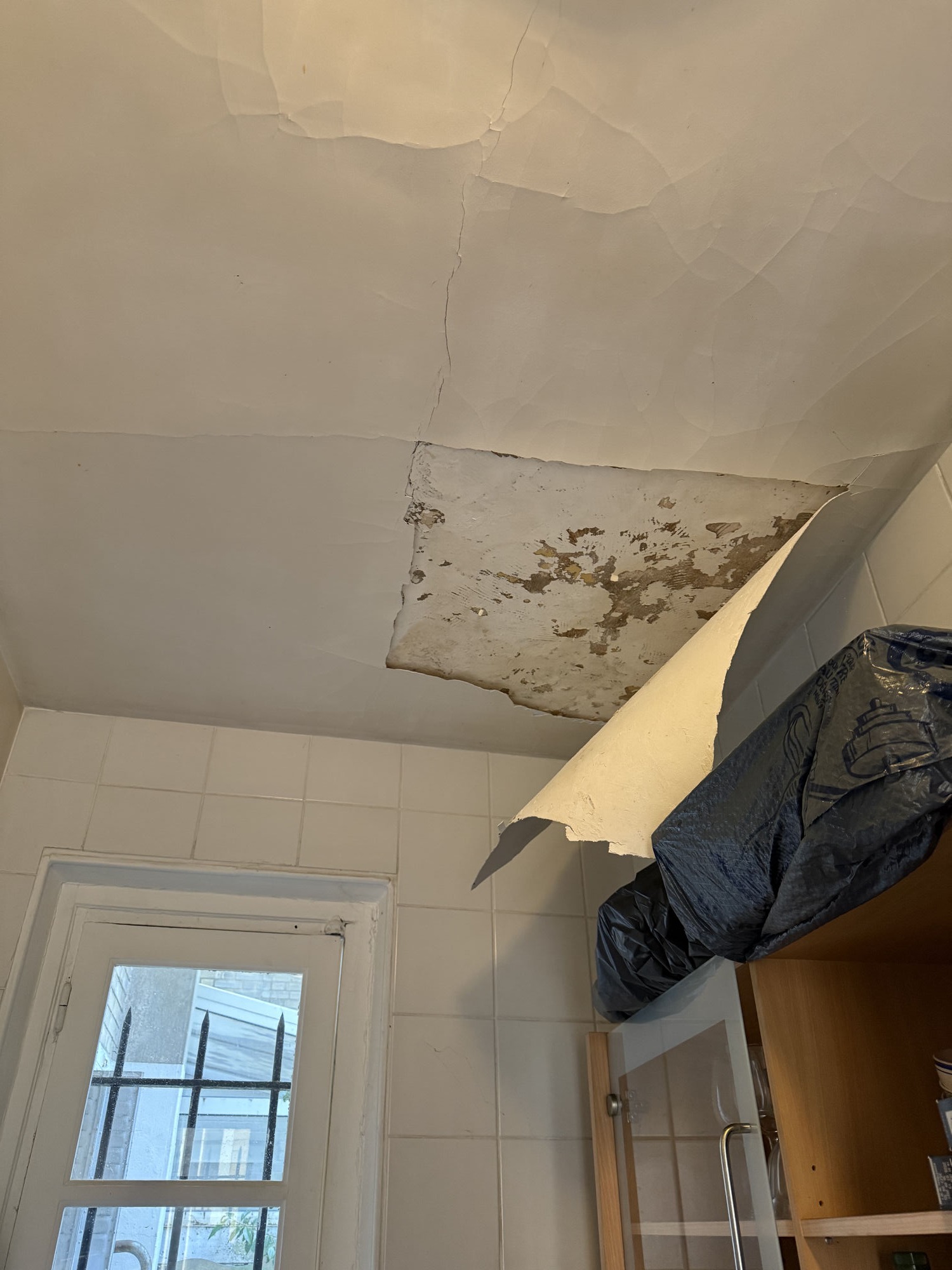Reprise d'un plafond de cuisine après dégât des eaux à Saint-Cloud — photo du chantier